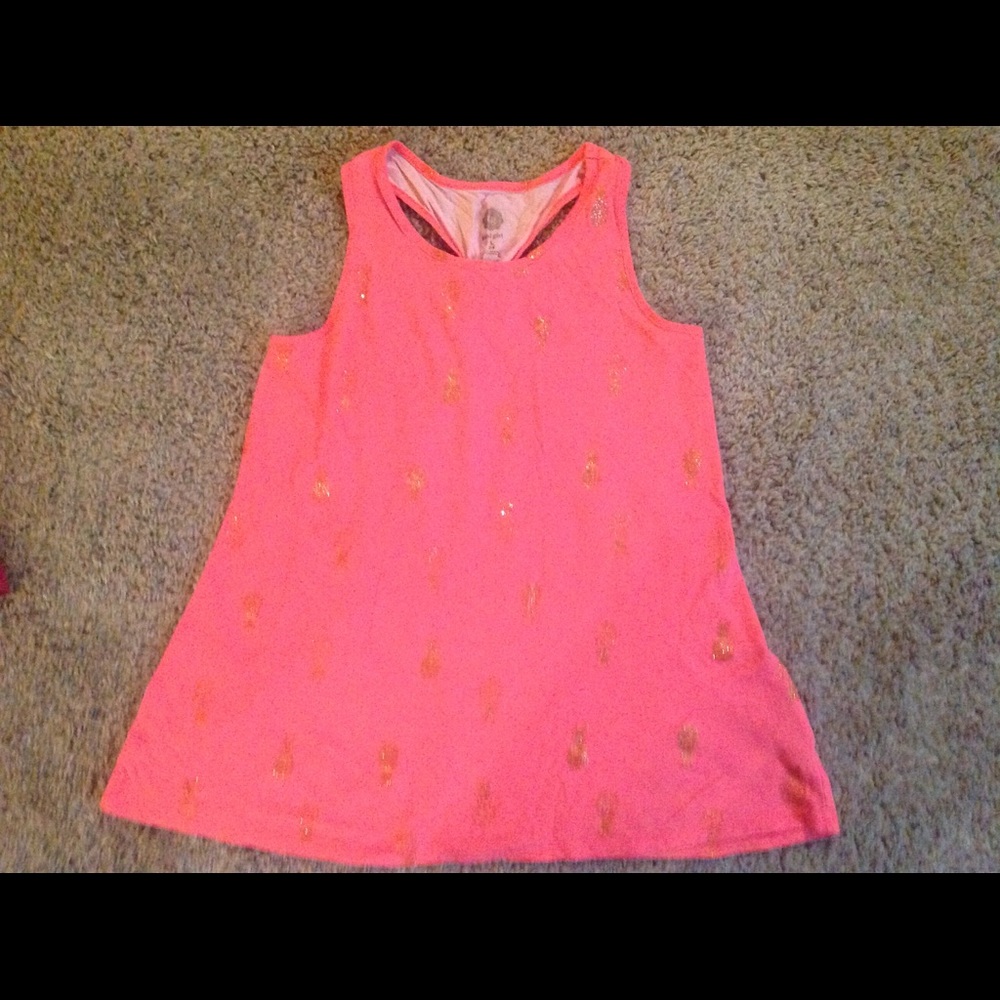 Girls Swing Tank Top w/Glittered Pineapples
